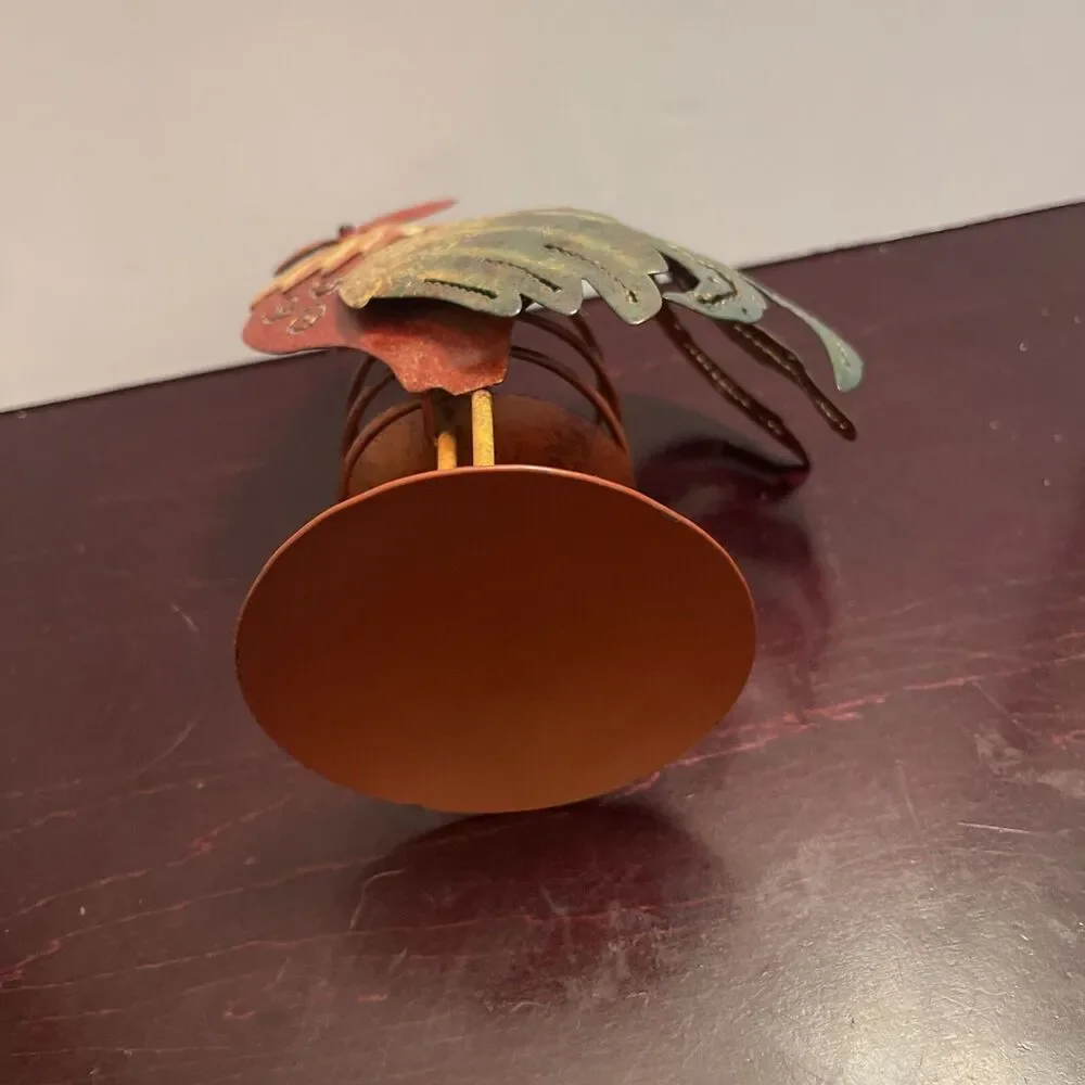 ~Rooster~Metal Candle Holder Stand  Country  Item About 6 1/2” Tall